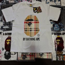 bape burberry T shirt white