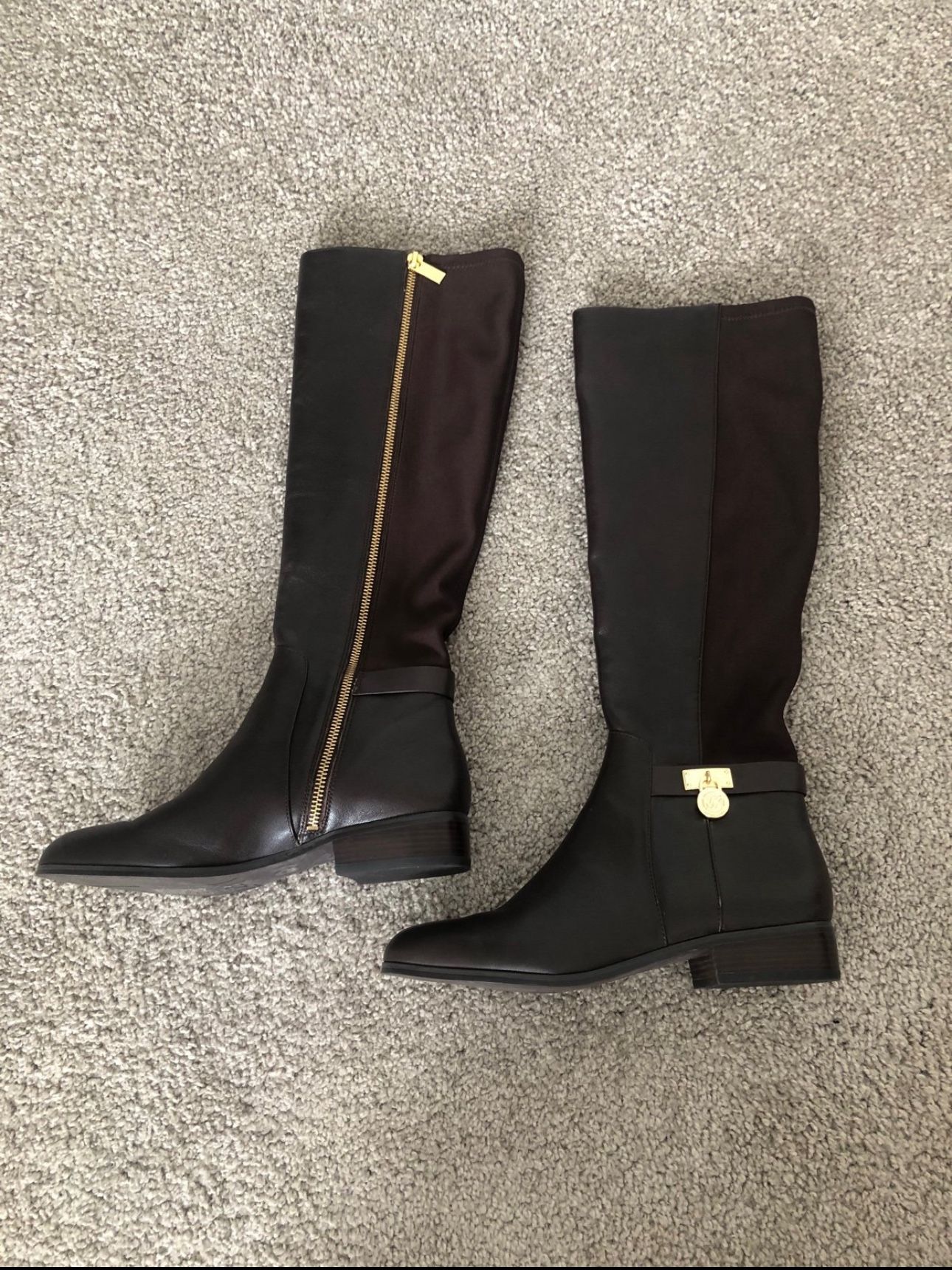 Michael Kors Hamilton Tall Leather Brown Boots 7M