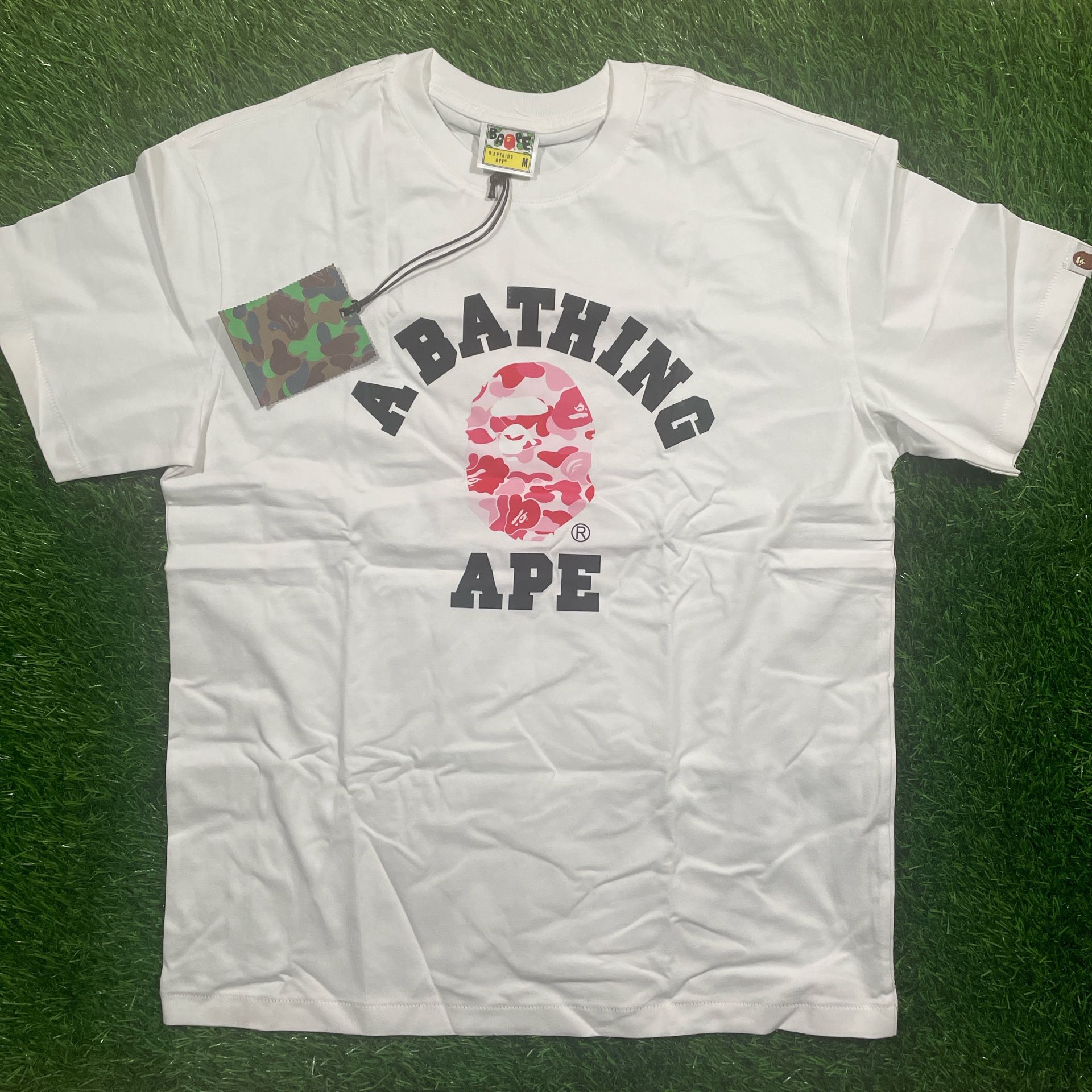 White and Pink BAPE Tee Shirt