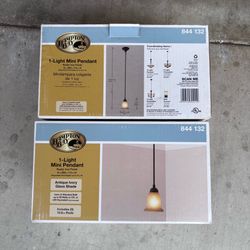 1 light mini pendant iron rustic finish brand new adjustable rod included pair