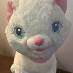 Disney Store Aristocats Marie White Cat Pink Bow Beanie Plush Stuffed Toy 14"