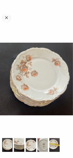 Vintage 7 pcs of Antique Norway Rose Saucers Norway Crafted In Bavaria / Germany Hand Wash Condition: Used (each item is inspected for quality and