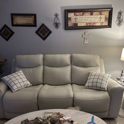 Leather Couch With Power Recliners