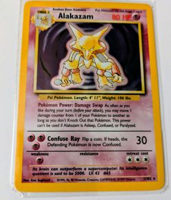 POKEMON BASE SET ALAKAZAM  1/102,  HOLOGRAPHIC