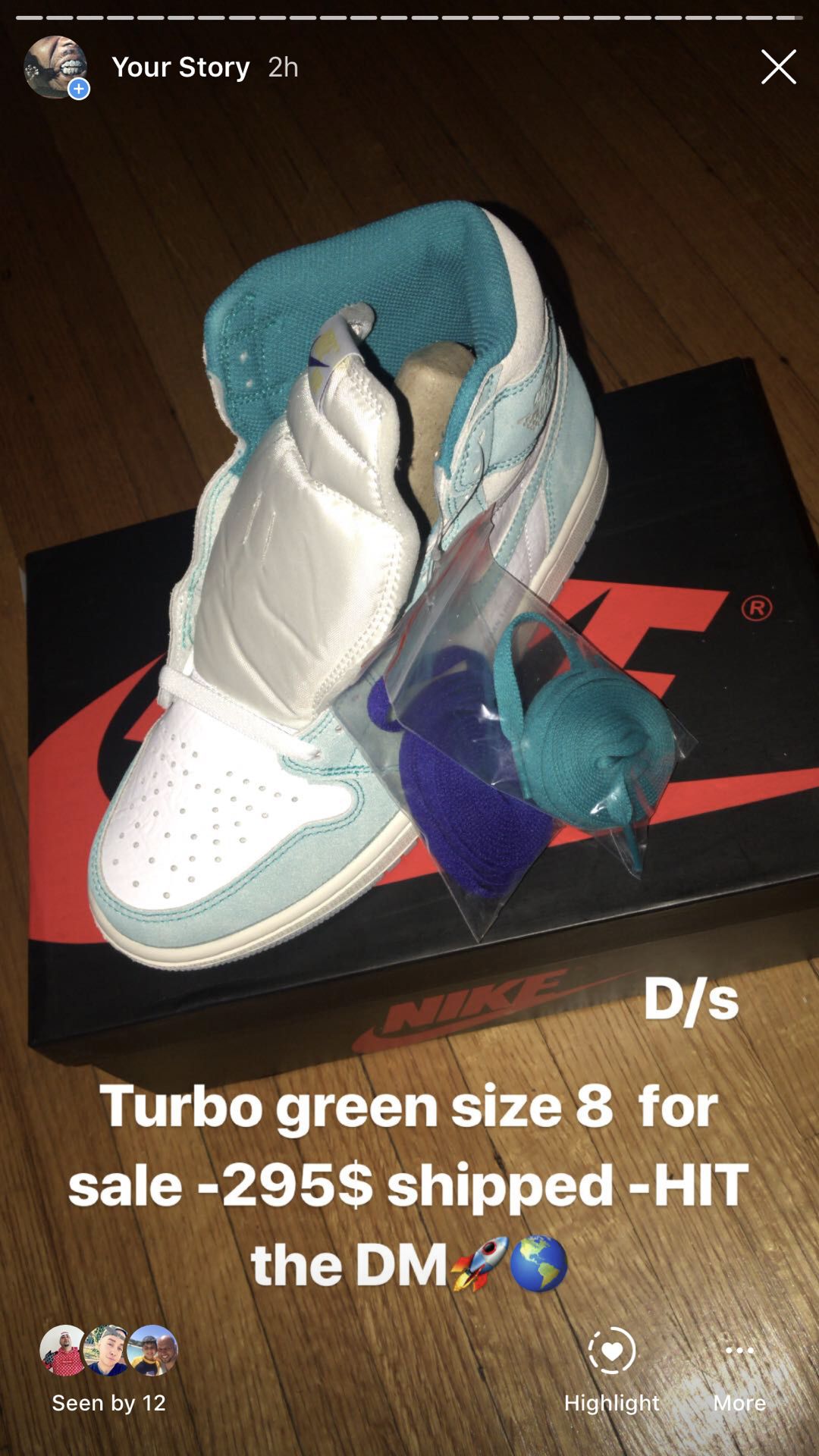 Nike air Jordan 1 turbo green size 8