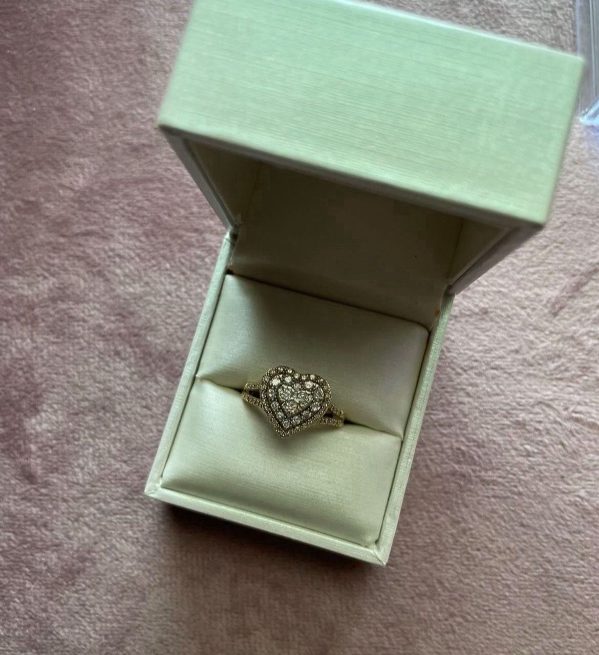 Diamond Heart Ring 1/2 ct Round Cut $200