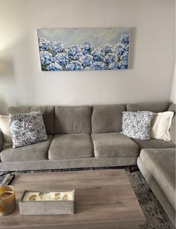 Slightly used Grey couch. Very soft material
