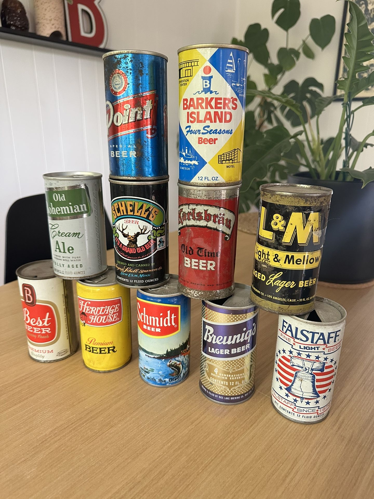 Vintage beer cans
