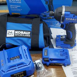 Kobalt Next-Gen 24-volt 1/4-in Brushless Cordless Impact Driver (1-Battery Included, Charger Included and Soft Bag included)