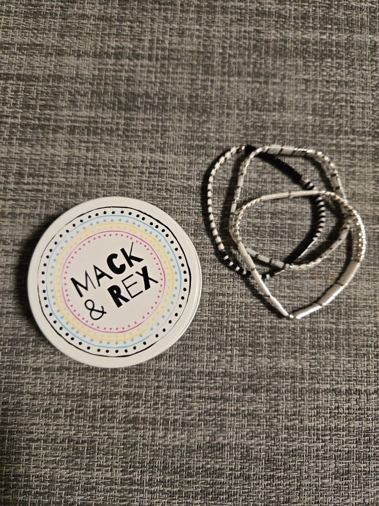 Mack & Rex Stretch Tila Bead Stack of 3 Bracelets