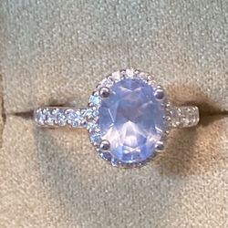 Fashion Jewelry Silver Aquamarine Ring