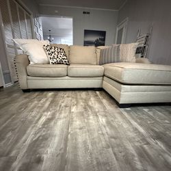 L Shape Couch Beige Sectional – Great Condition