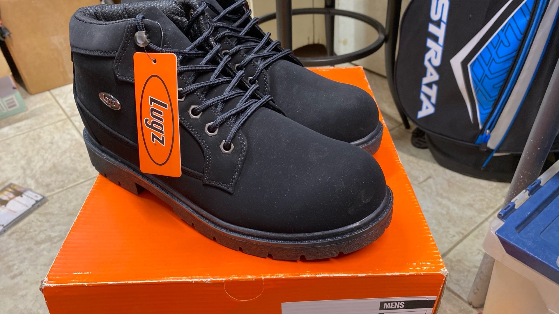 Lugz Swade Black Work Boots Size 10