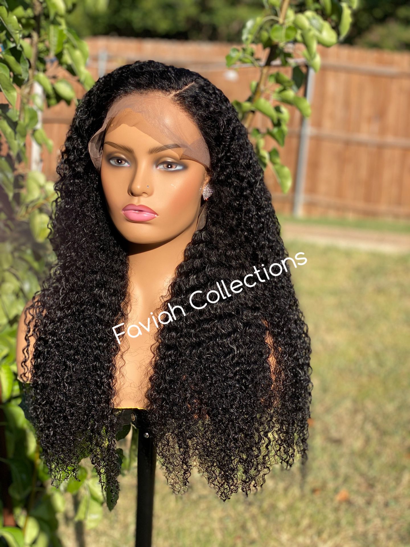 26’ Kinky Curly Frontal Wig Full with Adjustable Band