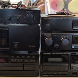 Vintage Kenwood 6-Piece Stereo Set - Receiver, Amplifier, CD, Cassette