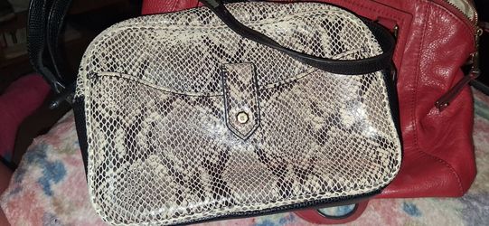 Snakeskin Print Crossbody Shoulder Bag