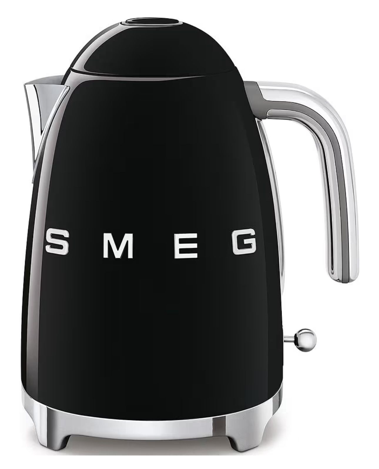 SMEG 50's Retro Style Electric Water Kettle with Automatic Shutoff, Removable Base, and Water Indicator, KLF03BLUS, Black