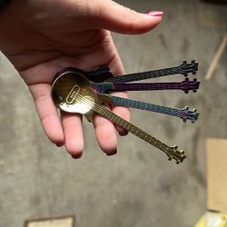 Collectible guitars, spoons