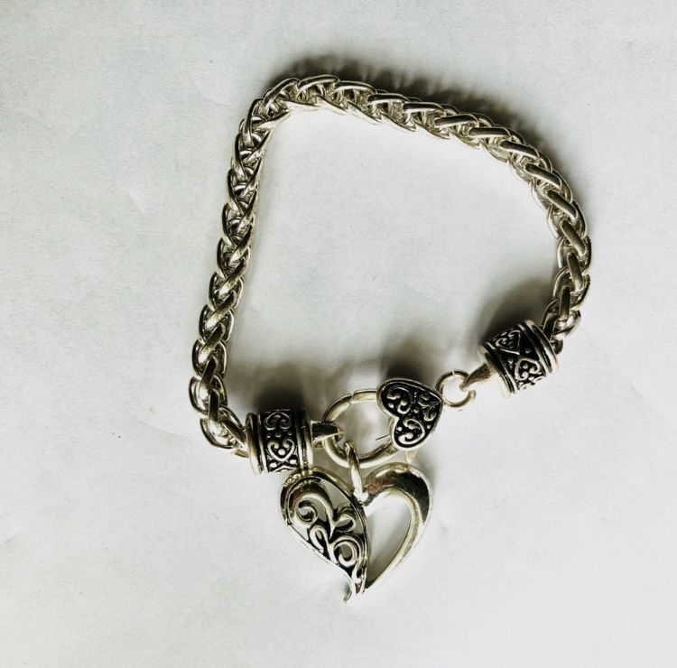 Silver Heart Charm Bracelet