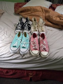 4 Pairs Men CONVERSE SHOES SIZE 9