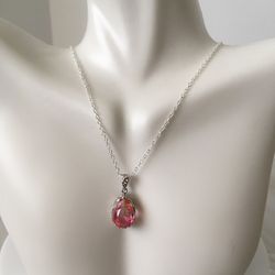 Pink Teardrop Necklace