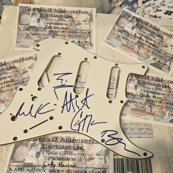 Autographed By Hinder Band  Guitar Gaurd. 