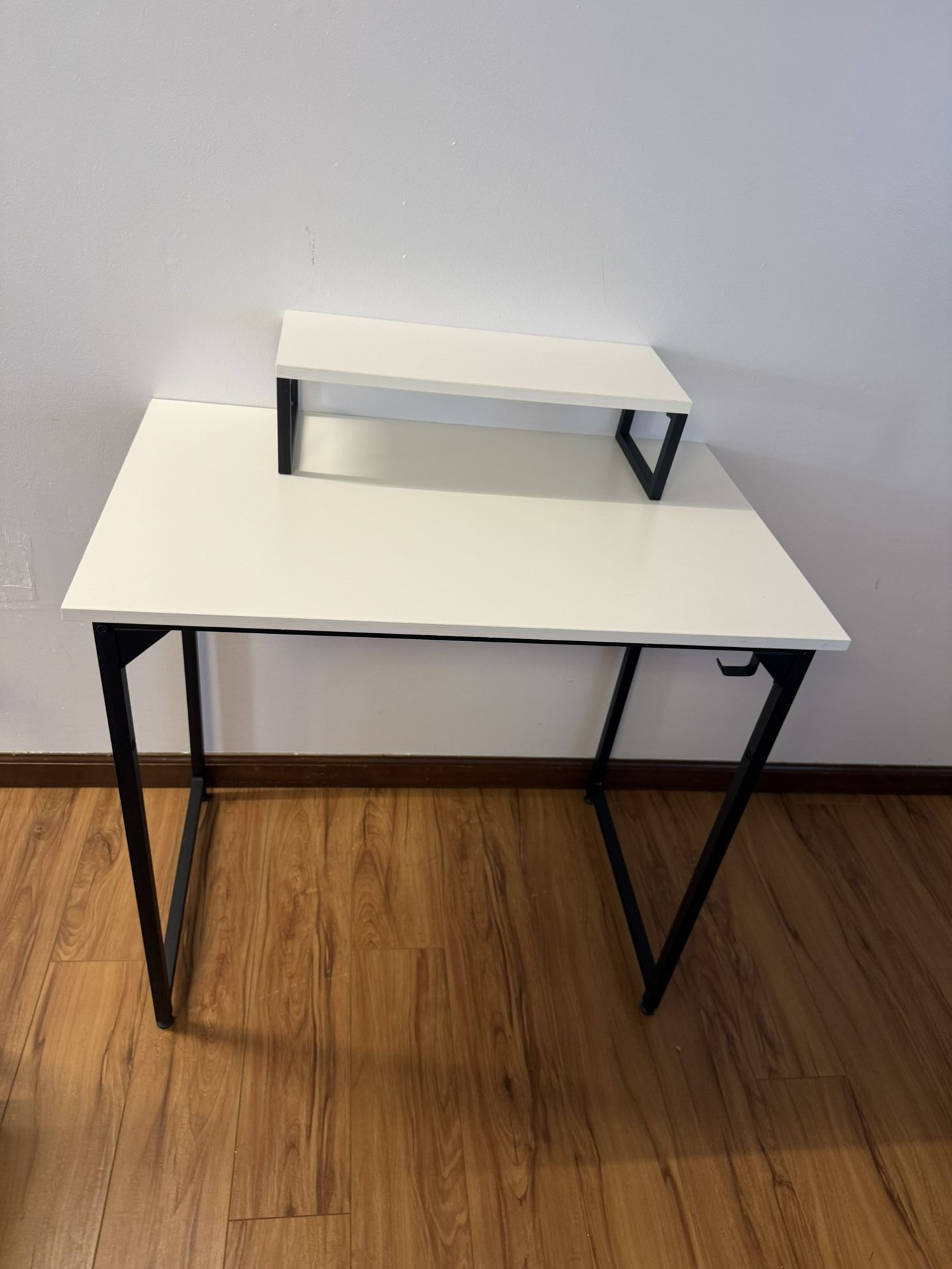 Edenbrook Industrial Wood Top -Perfect for Office, Home School, and Organization -Dorm Room Essentials Metal Desk, White