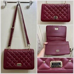 Badgley Mischka Quilted Crossbody With Gold Studs And Hardware