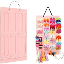 Hair Bows Holder, 25.8 x 13.7 In Bow Organizer for Girls Hair Bows, Hair Accessory Storage Display, Headband Organizer for Hanging on the Door, Wall, 