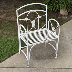 Vintage wrought iron garden chair  37.5 H x 24 W x 17D  18 Seat height Price is firm, no holds, cash only 