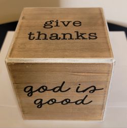 Rustic Wooden Thanksgiving / Faith Decor Block