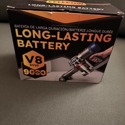 Upgraded 9000 mAh Replacement Battery (V8/SV10) Compatible with Dyson V8 Animal/Absolute/Motorhead/Fluffy Series Cordless Vacuums, with 4 Filters (3 P