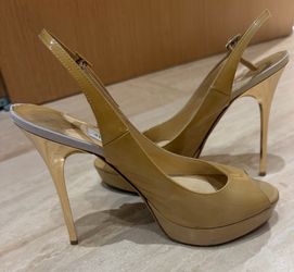 Jimmy Choo Patent Leather Slingback Heels Size 38