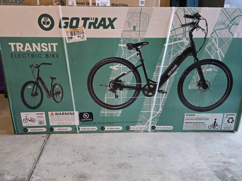 New GOTRAX Adult Transit 27.5" Step Through Electric Hybrid Bike