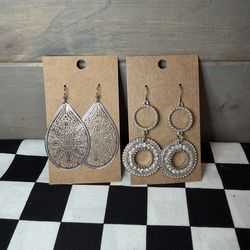 Silver Tone Bohemian Earring Set