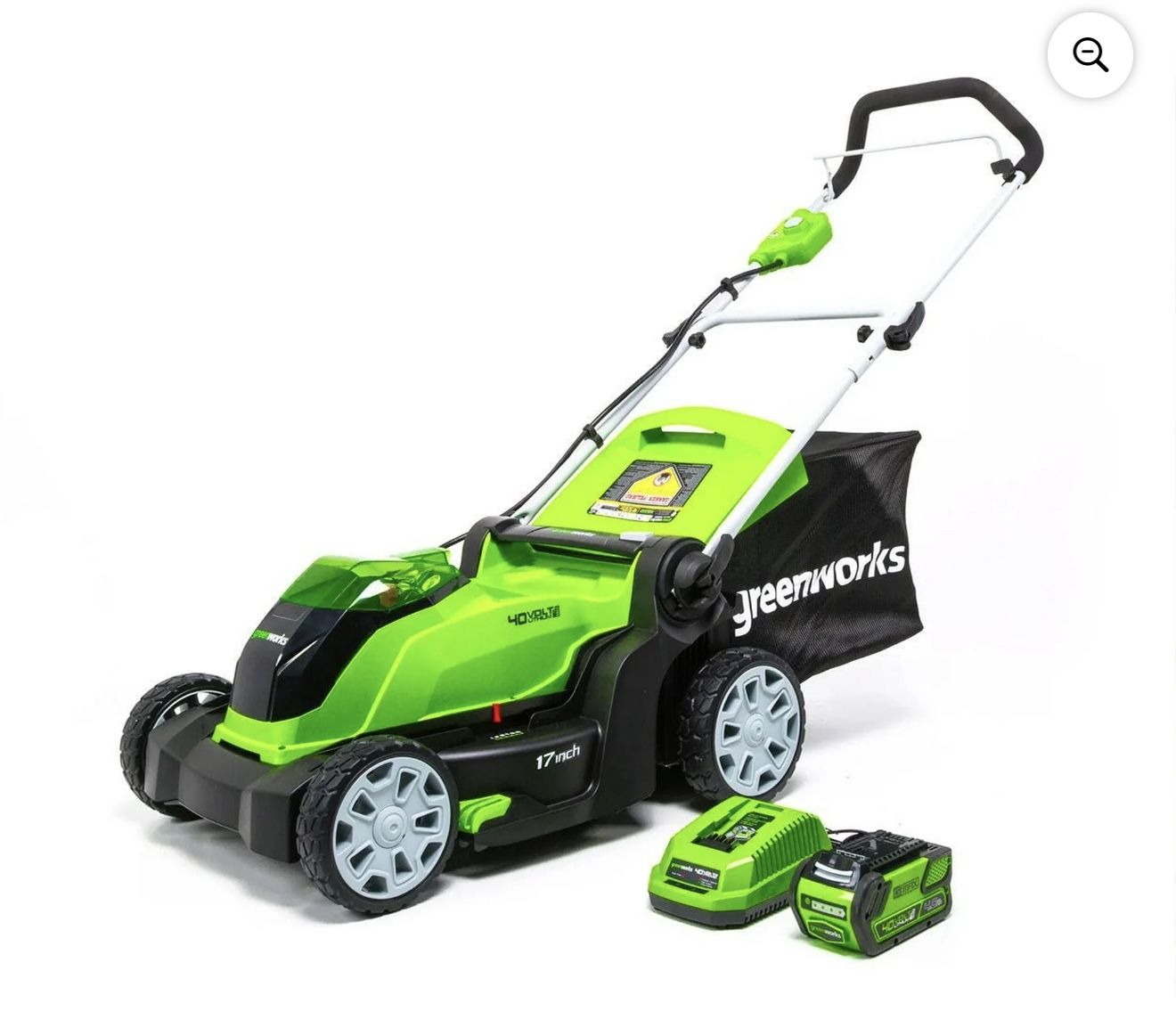 Greenworks 40V 17" Cordless Walk-Behind Push Lawn Mower with 4.0 Ah Battery and Charger New In Box