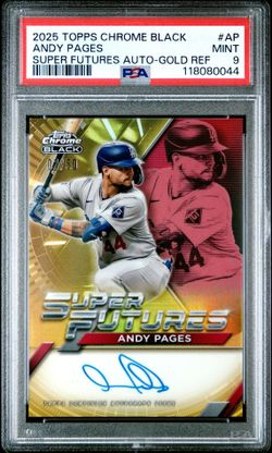 2025 TOPPS CHROME BLACK SUPER FUTURES AUTOGRAPHS #AP ANDY PAGES GOLD REFRACTOR