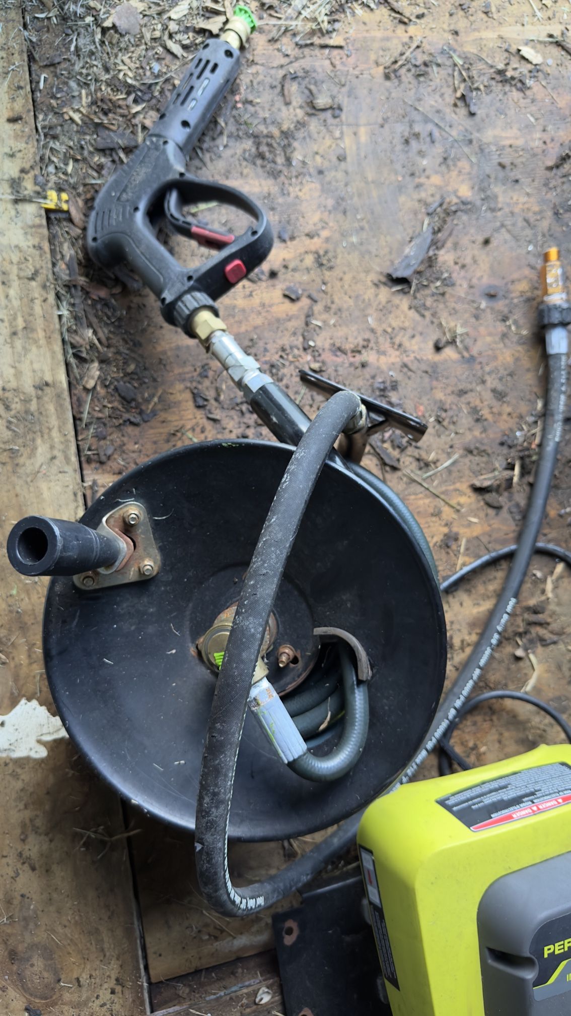 Pressure Washer Hose Reel + Gun