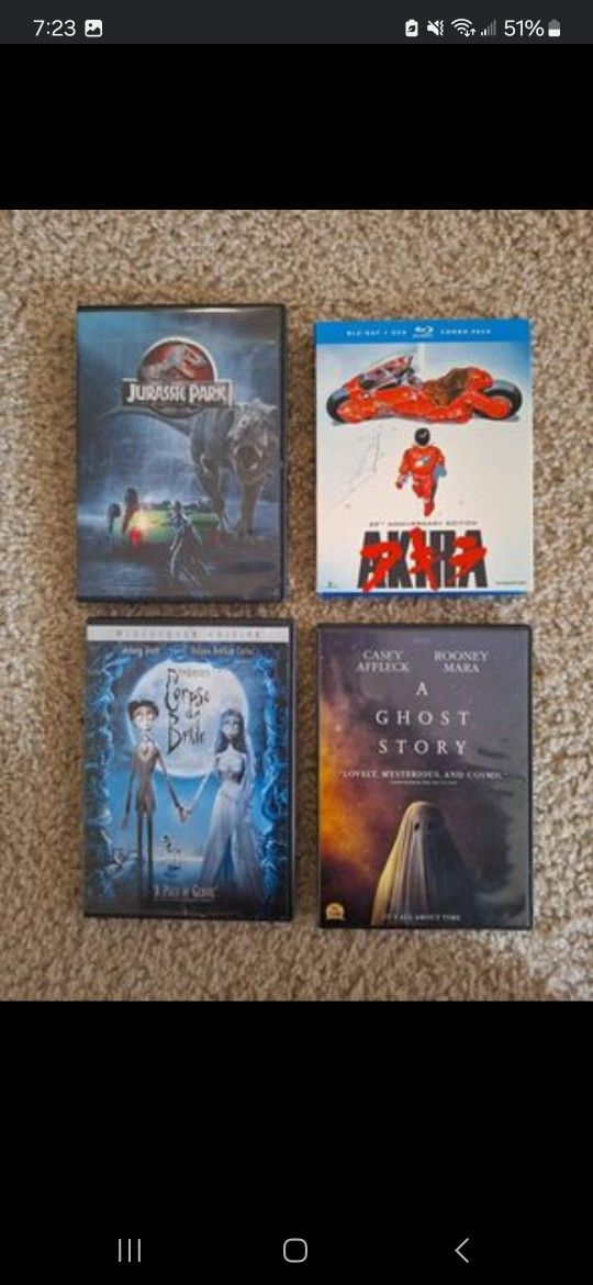 Corpse Bride, Jurrasic Park, Akira and A Ghost Story.
