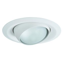 Halo E26 Series 6 in. White Recessed Ceiling Light Fixture Trim with Adjustable Eyeball 2 Pack