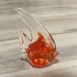 glass fish paperweight
