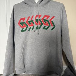 Lightly Used Gucci Graphic Logo Hoodie – Gray, Red & Green
