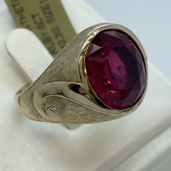 10K Gold Synthetic Ruby  