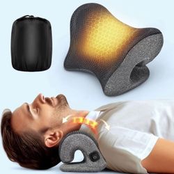 Deep Neck Pain Relief w/Conductive Magnetic Therapy Heated Neck Stretcher, Graphene-Tech Instant Heating Cervical Traction Device Pillow, Smart Contro
