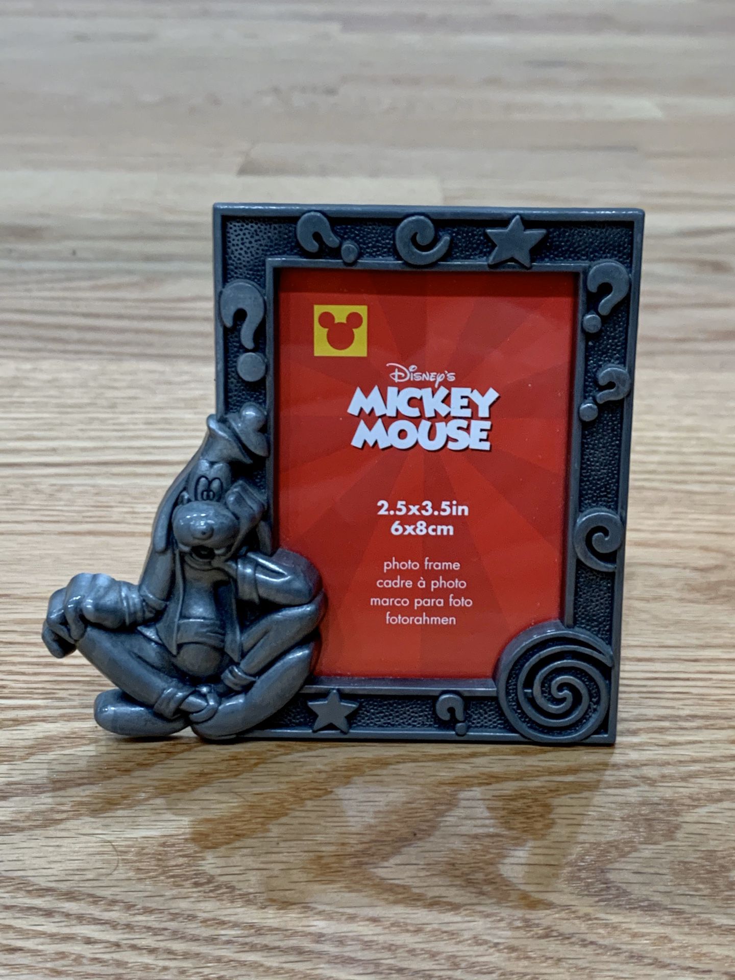 RARE Disney's Mickey Mouse Goofy PICTURE FRAME PEWTER 2.5x3.5” Photo