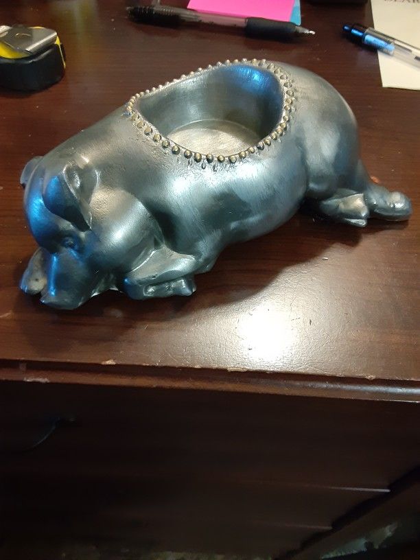 Pewter PIG Candle Holder