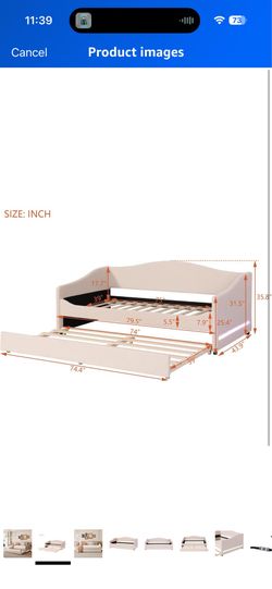 Pink upholstered daybed with trundle