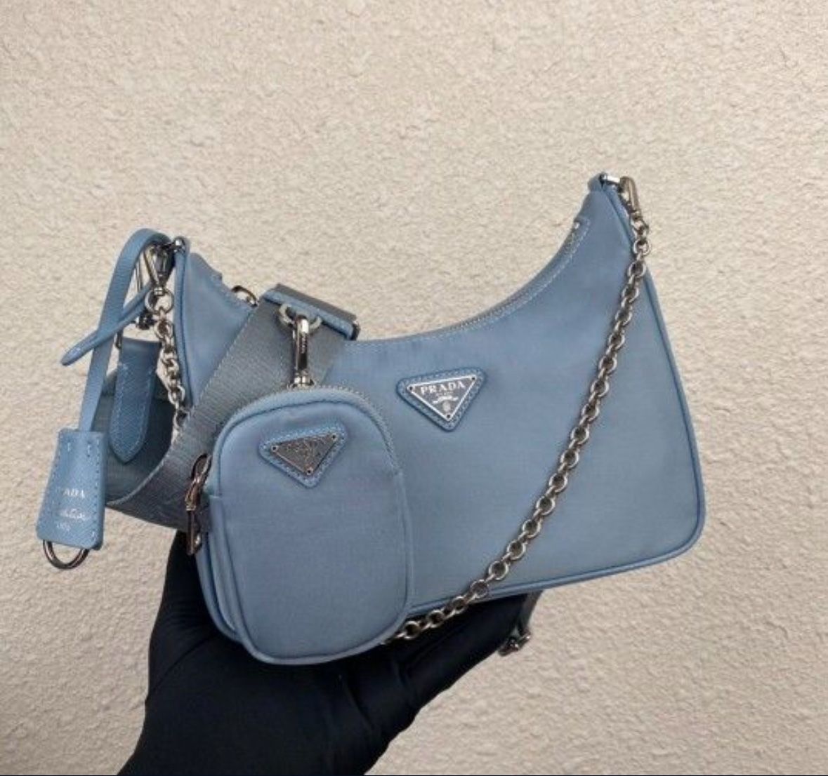 PRDA Designer Luxury Purse With Box And Cloth Makeup ✅