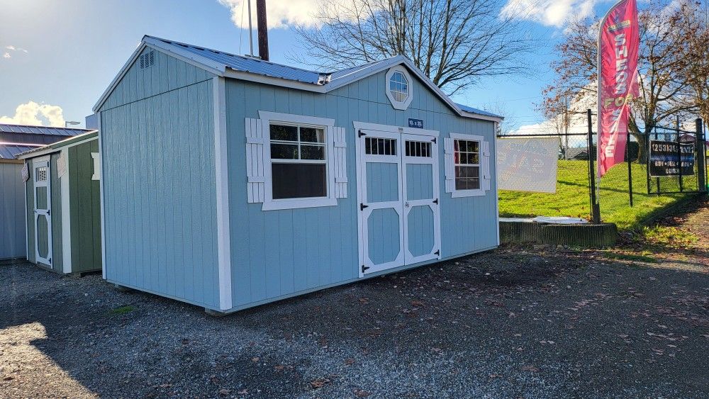 10x20 Utility Shed Gable Dormer Package $361 Rent To Own 60 Month