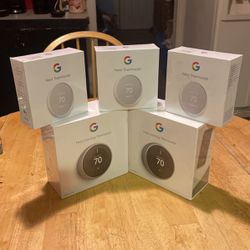 2 Google Nest Learning Thermostats And 3 Nest Thermostats